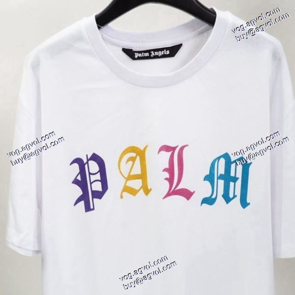 大人のおしゃれに パーム エンジェルス スーパーコピー 2020秋冬 半袖Tシャツ Palm Angels 2色可選 個性的なカラフルなプリントLOGO半袖Tシャツ